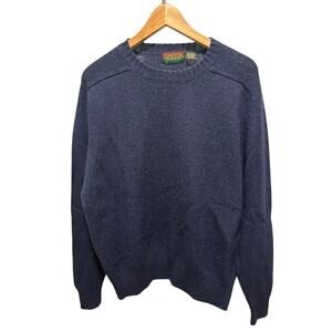 Vintage 90s Oakton Limited Navy Wool Blend Sweater Crewneck Pullover Men's XL